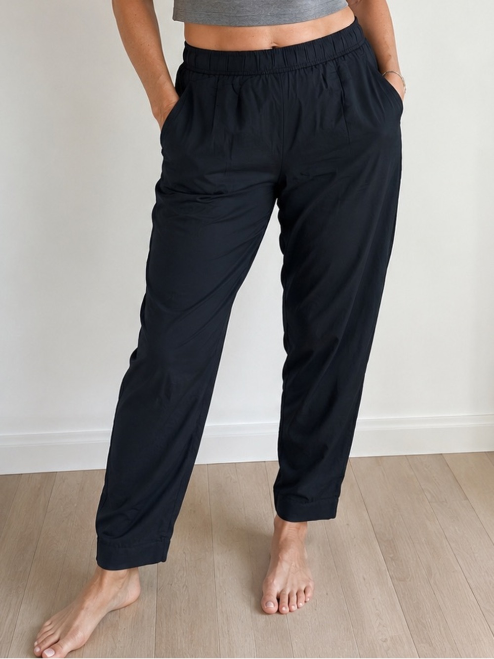 Club Monaco Black Elastic-Waist Track Pants